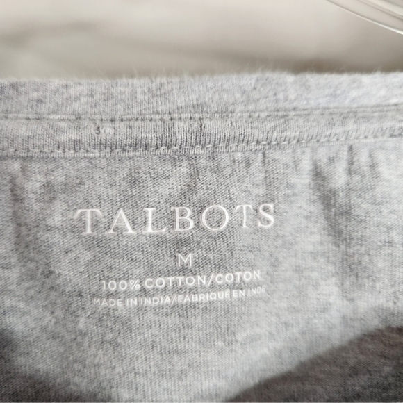 Talbots Top womens Medium beaded Penguin long sleeve 100% cotton graphic tee - Picture 2 of 4